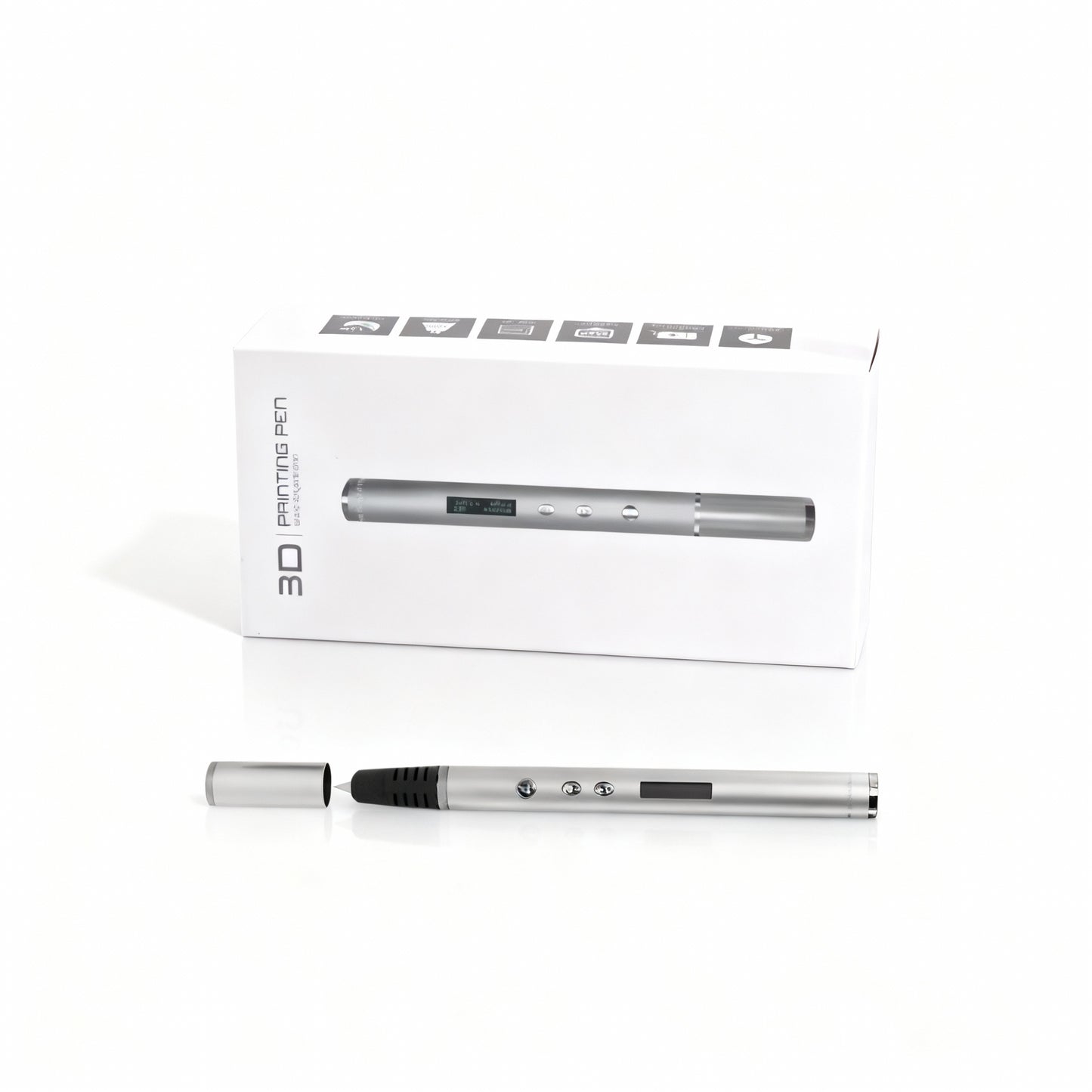 Stylo 3D Pro Plus avec boîte, coloris argent